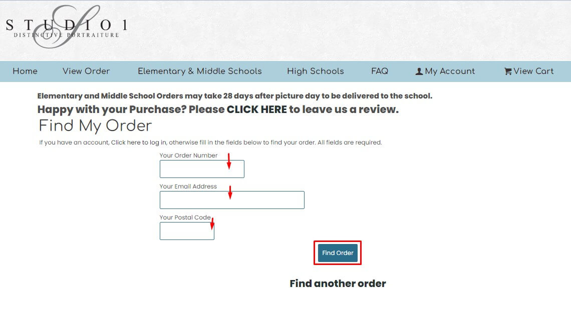 How do you track your Elementary and Middle School Photograph orders